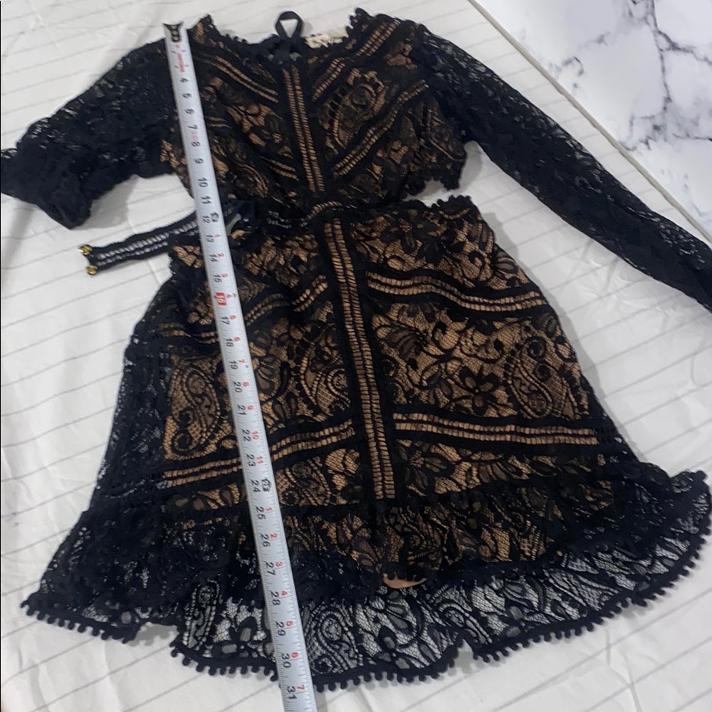 For Love And Lemons Black Lace Dress SizeSmall, Open Back, Long Sleeve Dress - Picture 16 of 16